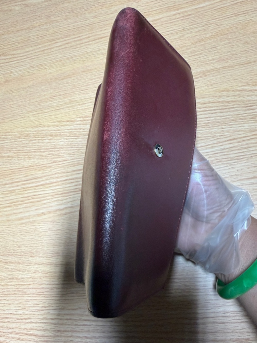 Celine Burgundy Leather Foldover Wallet (authentic) - Picture 9 of 16
